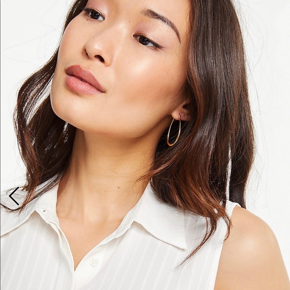 Ann Taylor Striped Camp Sleeveless Shirt